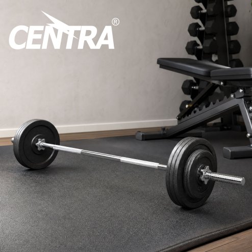 Centra 2'' Olympic Barbell Bar 5ft Weight Lifting Gym Training Bar Spring Clips