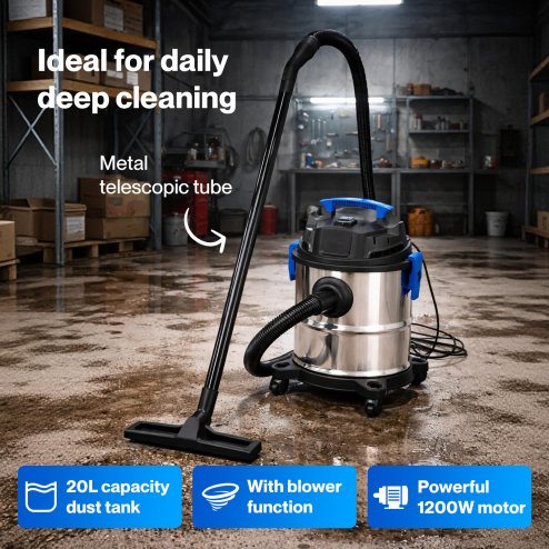 Spector Wet Dry Vacuum Cleaner 20L 1200W Blowing Function Powerful Industrial