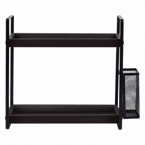 Levede Bathroom Organiser Countertop 2 Tier Perfume Skincare Storage Shelf Black