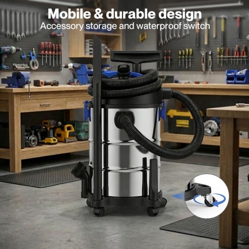 Spector Wet Dry Vacuums Cleaner 30L Wheeled Powerful Compact Cleaning Handheld