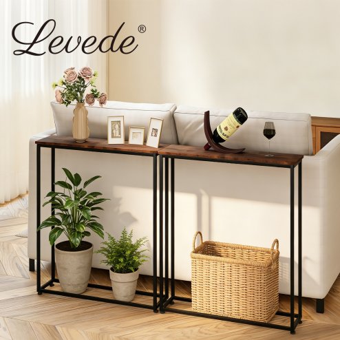 Console Hall Table Slim Entryway Hallway Sofa Table Display Shelf Industrial