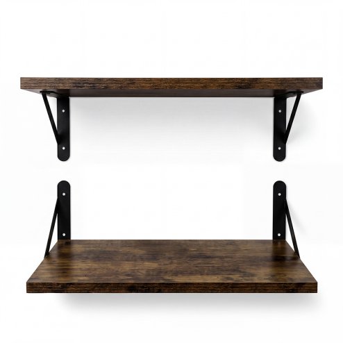 Levede Floating Shelves Wall Mounted Shelf Set of 2 Rustic Storage Shelves 39cm