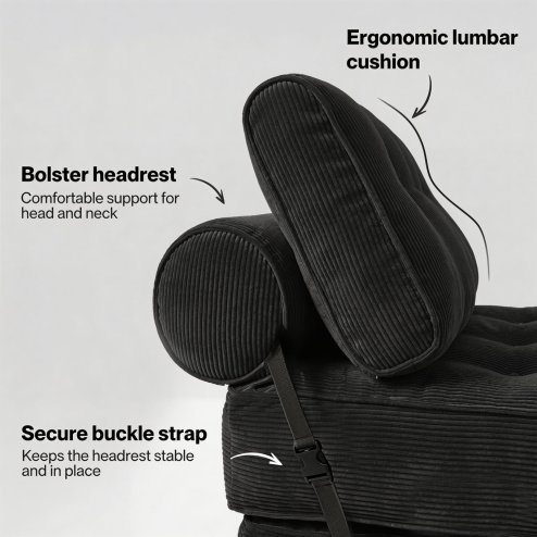 Levede Sofa Bed Convertible Foldable Floor Mattress with Head Lumbar Pillow