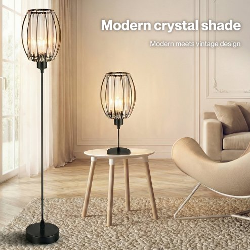 Emitto Crystal Ceiling Light Shade Pendant Lamp shade Table Floor Lamps Black