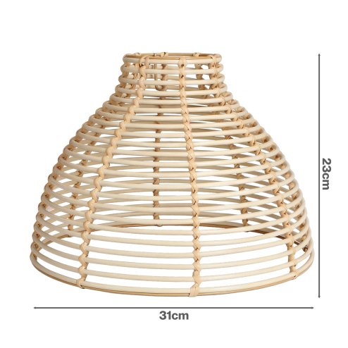 Emitto Ceiling Light Shade Wicker Basket Style Plastic Lampshade Pendant 2PCS