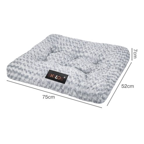 SKYLOS Plush Dog Bed Soft Rose Velvet Non-Slip Pet Crate Keneel Mattress Mat L