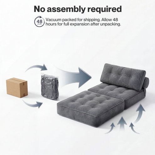 Levede Sofa Bed Convertible Boneless Floor Mattress Single Lightweight Portable