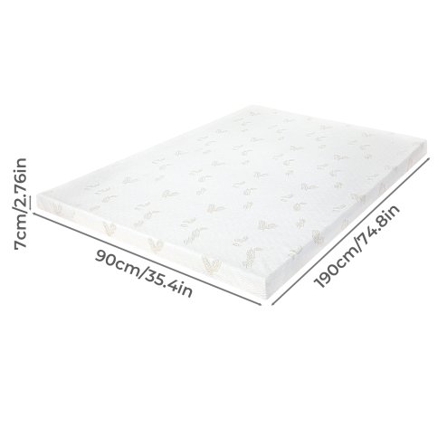 Lavio Memory Foam Mattress Topper 7cm Single Dual Layer Pressure Relief Washable