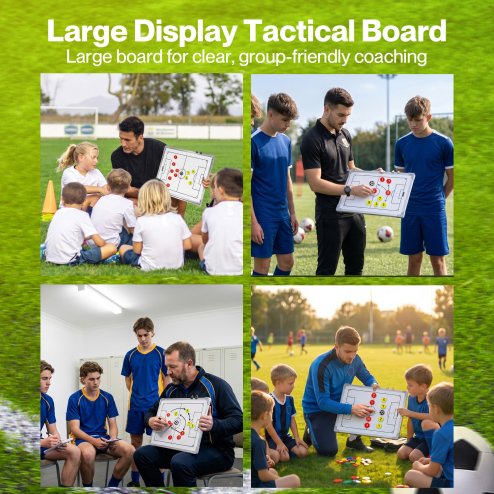Magnetic Football Tactics Board Double Sided Soccer Coaching Clipboard Training