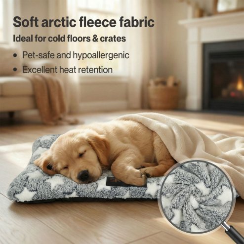 Skylos Dog Bed Pet Cat Cushion Large Dog Puppy Crate Mat Arctic Fleece Soft Warm