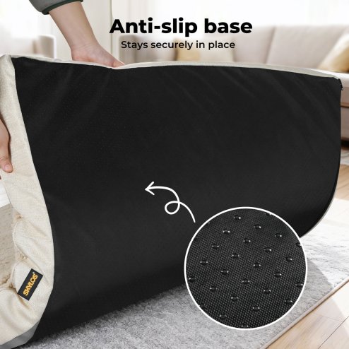 Skylos Dog Bed Washable Pet Cushion Cage Mattress Crate Mat Non Slip Soft Fleece