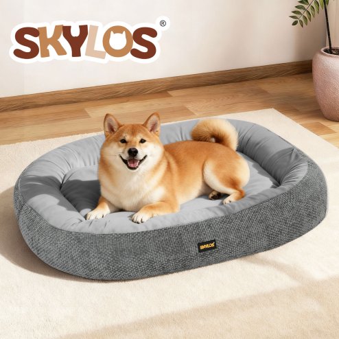 Skylos Pet Bed Washable Plush Orthopedic Soft Non Slip Mat Indoor Pet Cushion S