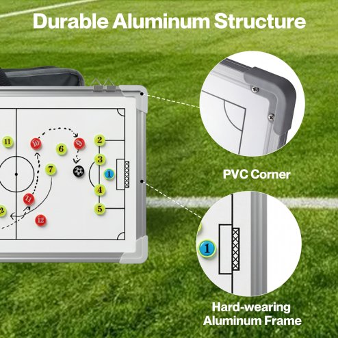 Magnetic Football Tactics Board Double Sided Soccer Coaching Clipboard Training