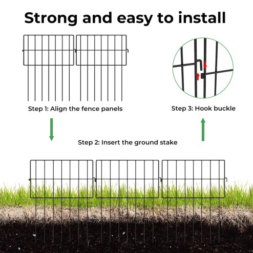 Levede 25 Pack Animal Barrier Metal Decorative Garden Fence Outdoor Pet Border