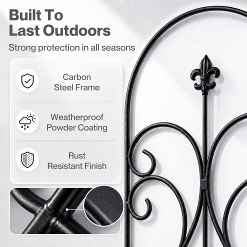 Mountview Fence Dog Fence Outdoor Garden Fence 5Pc Rustproof Steel Yard Black