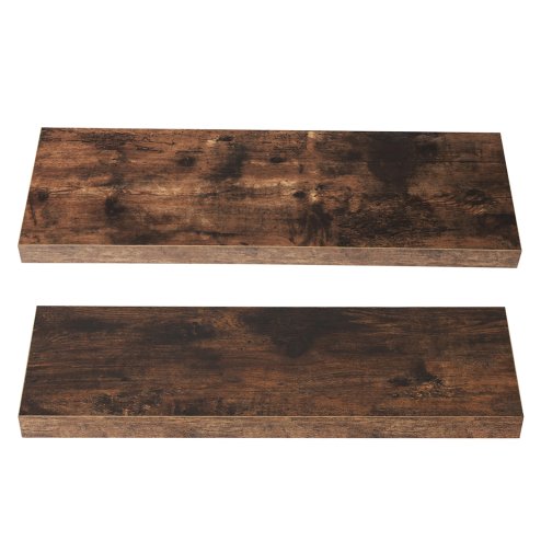 Levede Floating Shelf Wall Mounted Storage Modern Easy Assembly 2 PCS Brown