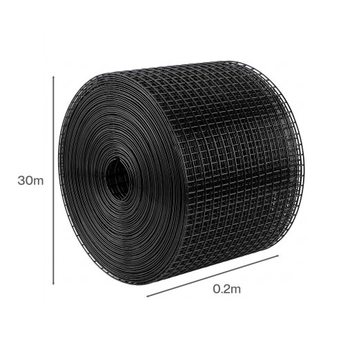 Mountview Solar Panel Bird Mesh PVC Coated Black 30M Roof Guard For Pigeons