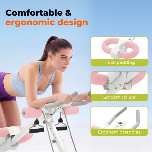 Centra Adjustable AB Machine Foldable Abdominal Trainer Home Workout LED Monitor