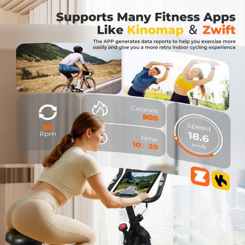 Centra Exercise Bike Smart App Spinning Bike Fitness Bicycle Workout Fullbody