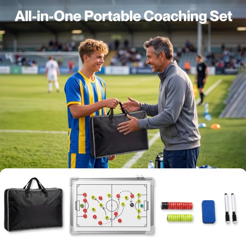 Magnetic Football Tactics Board Double Sided Soccer Coaching Clipboard Training