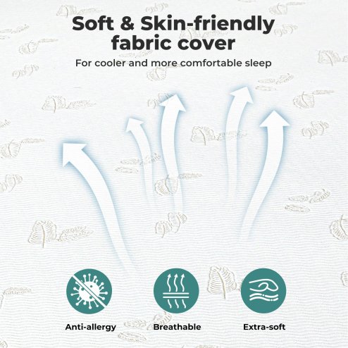 Lavio Mattress Topper Memory Foam Double Dual Layer Pressure Relief Anti Slip