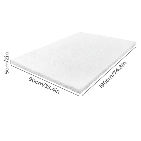 Lavio Single Bed Mattress Topper 5cm Memory Foam Pressure Relief Washable Cover
