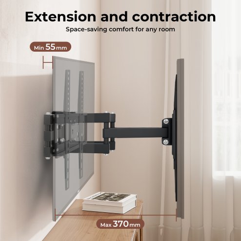 Levede Full Motion TV Wall Bracket for 32-65 Inch Curved Flat Screens TVs