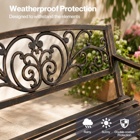 Levede Garden Bench,Butterfly Cast Iron Outdoor Bench,300kg Metal,Bronze