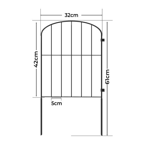 Levede 10 Pack Animal Barrier Metal Decorative Garden Fence Outdoor Pet Border