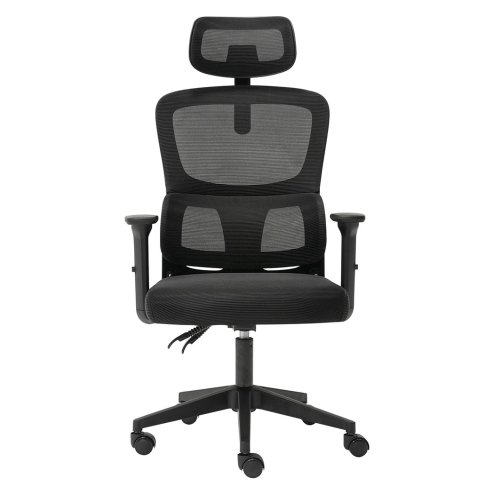 Office Computer Chair Mesh Ergonomic Lumbar Support Swivel with Armrest Headrest