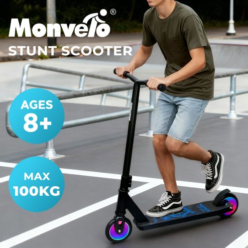 Monvelo Stunt Scooter Aluminium Deck Alloy Core Wheels