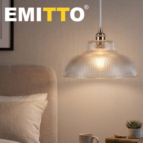 Emitto Ceiling Light Shade Pendant Glass Lamp Bistro Adjustable Clear Color