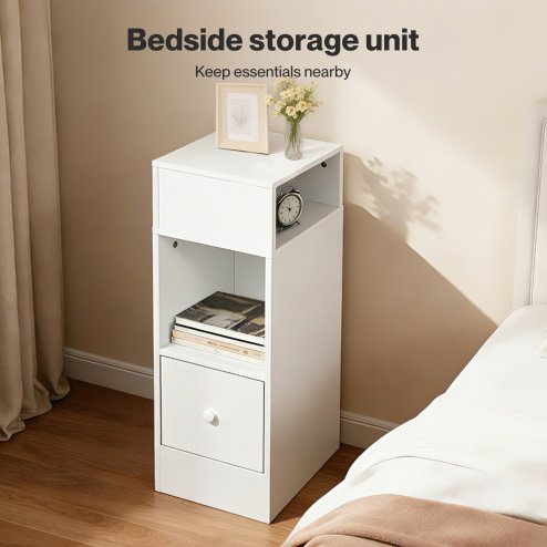 Levede Bedside Tables Modern Nightstand White Storage Drawer Shelf for Bedroom