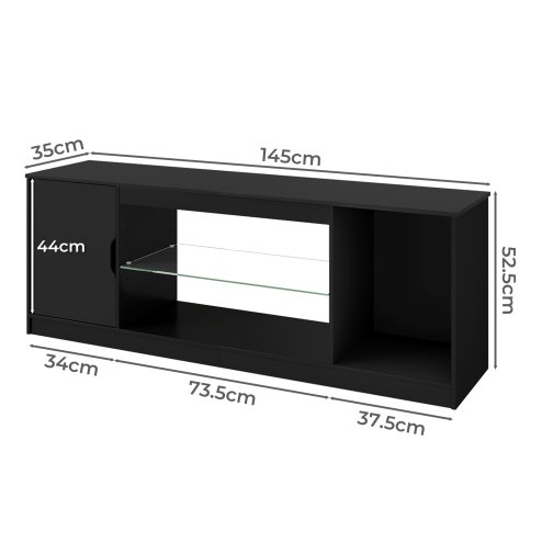 Levede TV Stand Entertainment Unit TV Cabinet Stand Storage with LED 140cm Black