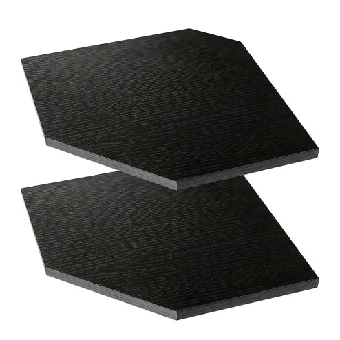 Levede 2 Pack Floating Corner Shelves Cable Cut-Out Wall Mounted Storage Black