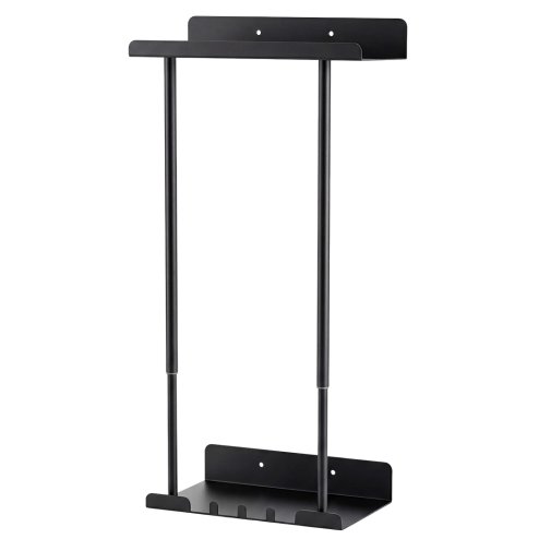 Levede Towel Rack Adjustable No Drilling Towel Holder Storage Wall Mounted Black