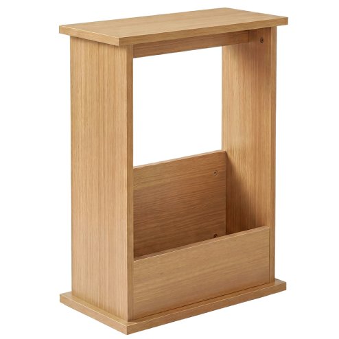 Levede Side Table Slim Storage Magazine Rack Sofa End Table Small Space Oak