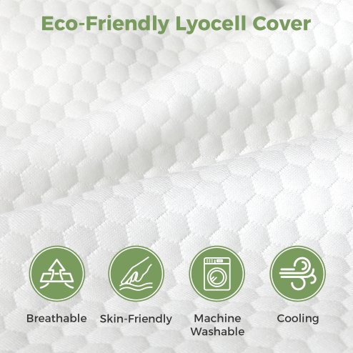 Lavio Contour Pillow Memory Foam for Neck Support Pressure Relief Hypoallergenic