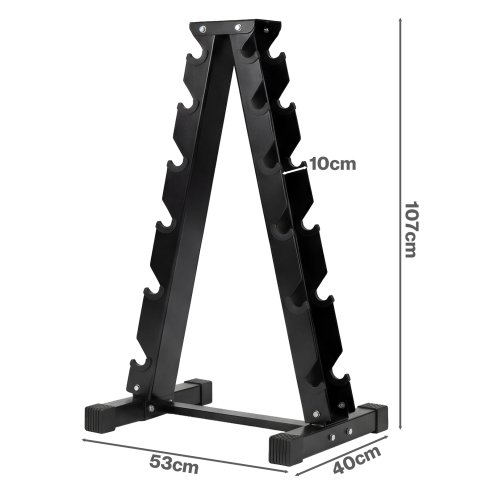 Centra Hex Dumbbells Stand 5-40kg Set Weight Storage Holder Rack Steel 6 Tier