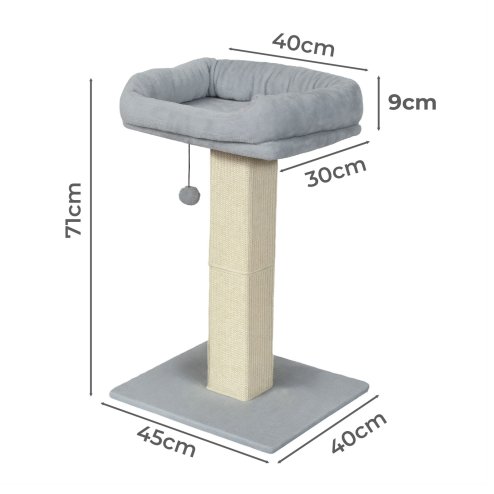 Skylos 71cm Cat Tree Cat Scratching Post Climbing Tower with Kitten Bed Toy