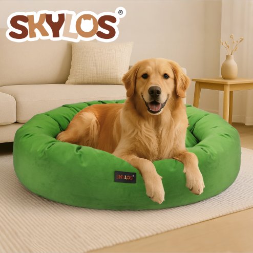 Skylos Dog Bed Donut Soft Large Cat Beds For Calming Pet Anti Anxiety Washable M