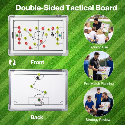Magnetic Football Tactics Board Double Sided Soccer Coaching Clipboard Training