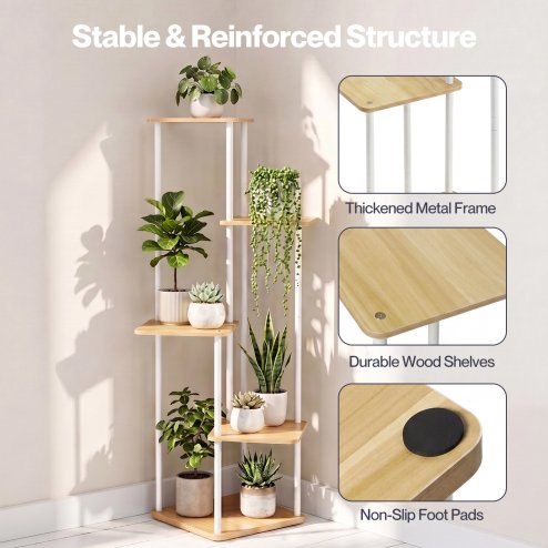 Levede 5 Tier Plant Stand Flower Pot Display Rack Metal Corner Planter Holder