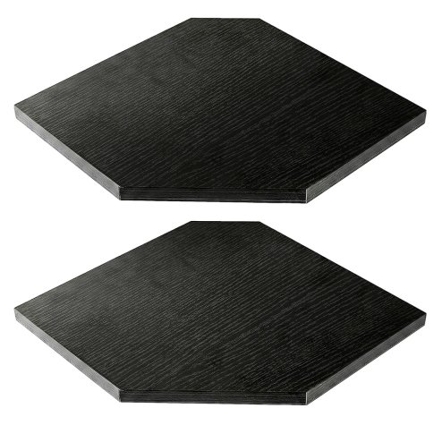 Levede 2 Pack Floating Corner Shelves Cable Cut-Out Wall Mounted Storage Black