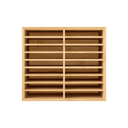 Levede Marker Pen Storage Bamboo 18 Compartment Desk Organiser Craft Stationary