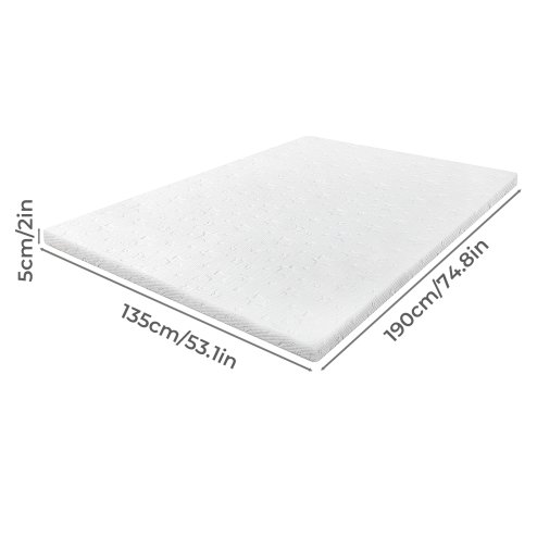 Lavio Double Mattress Topper 5cm Memory Foam Bamboo Charcoal Washable Non Slip