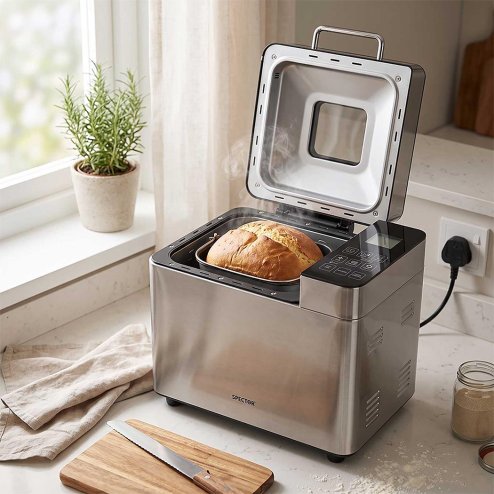 Spector Bread Maker 25 In 1 15H Timer 3 Loaf Sizes with LCD for Home Baking