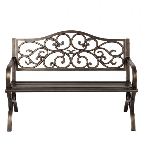 Levede Garden Bench,Outdoor Bench,300kg Metal,Floral Pattern Bronze
