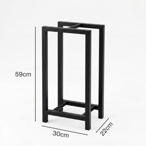 Levede Firewood Rack Metal Outdoor Storage Log Holder Fireplace 30 x 22 x 59cm