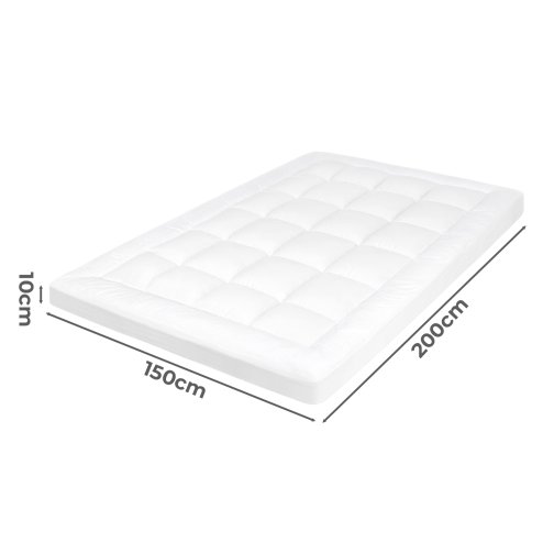 Lavio Thick King Mattress Topper 10cm Microfibre Washable with Elastic Strap